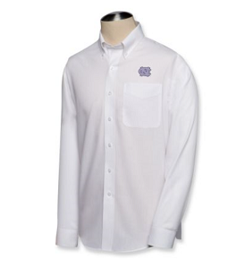 Carolina Tar Heels B&T LS Epic Easy Care Fine Twill Shirt - White